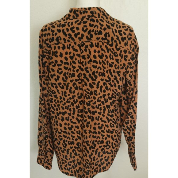 Rails Kathryn Blouse Brown Black Leopard Animal Print Medium - Picture 3 of 9